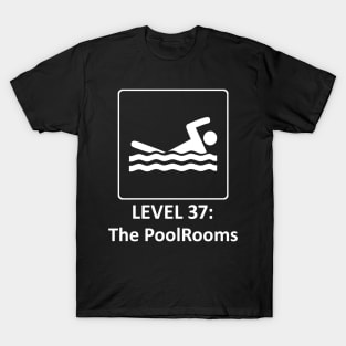 The Backrooms - The Poolrooms - Level 37 -White Outlined Version T-Shirt